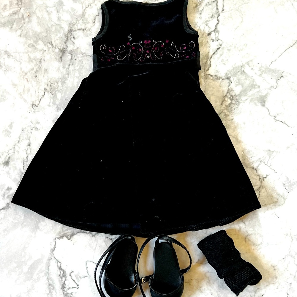 American Girl Black Velvet Dress